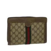 Gucci Vintage Pre-owned Laeder kuvertvskor Beige, Dam