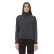 Baldinini Grå Volcano Neck Sweater Gray, Dam