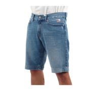 Roy Roger's Denim Bermuda Shorts för Män Blue, Herr