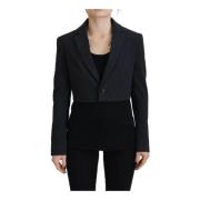 Dsquared2 Svart Bomullsknapp Blazerjacka Black, Dam