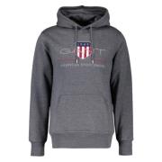 Gant Arkiv Shield Hoodie Gray, Herr