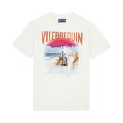 Vilebrequin Strandvåg Bomull T-shirt för Män White, Herr