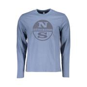 North Sails Blå Bomull Långärmad Crew Neck T-shirt Blue, Herr