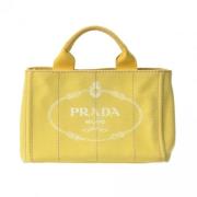 Prada Vintage Pre-owned Canvas prada-vskor Yellow, Dam