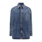 MM6 Maison Margiela Denim Numeric Signature Skjorta Blue, Herr