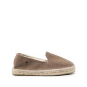 Manebí Broderad Logotyp Slip-On Platta Skor Gray, Herr