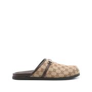 Gucci Canvas Slip-On Sandaler Beige, Herr