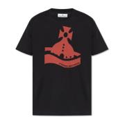 Vivienne Westwood T-shirt med logotyp Black, Herr