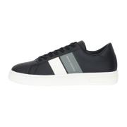 Armani Exchange Svarta Sneakers med Logga och Kontrastband Black, Herr