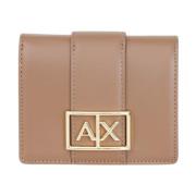 Armani Exchange Beige Damplånbok med Logospänne Beige, Dam