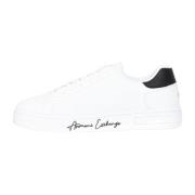 Armani Exchange Vita låga topp sneakers för kvinnor med logotyptryck W...