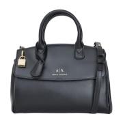 Armani Exchange Svart axelväska med lås Black, Dam