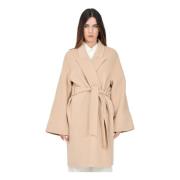 Simona Corsellini Beige Elegant Dam Vinterrock Beige, Dam