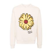 Maison Kitsuné Floating Flower Crewneck Sweatshirt Beige, Herr