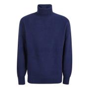 Eleventy Blå Turtle Neck Sweater Blue, Herr