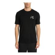 Emporio Armani EA7 Enfärgad Logo Broderad T-shirt Black, Herr