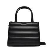 Calvin Klein Svart Line Quilt Mini Tote Axelväska Black, Dam