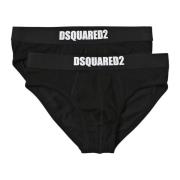 Dsquared2 Herr Bomullsslip, Stiligt Design Black, Herr