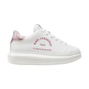 Karl Lagerfeld Vit Rosa Sneakers Kapri White, Dam