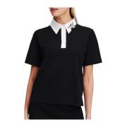 Karl Lagerfeld Signatur Polo Svart Black, Dam