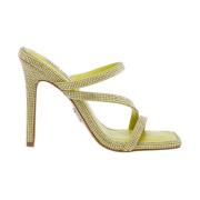 Steve Madden Neo Strass Högklackade Sandaler Yellow, Dam