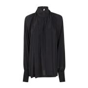 Golden Goose Svart Journey Blus med Slips Black, Dam