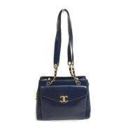 Chanel Vintage Pre-owned Tyg chanel-vskor Blue, Dam