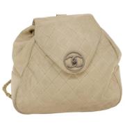 Chanel Vintage Pre-owned Laeder ryggsckar Beige, Dam