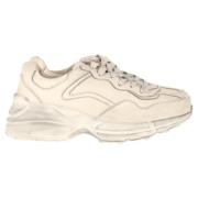 Gucci Vintage Pre-owned Laeder sneakers Beige, Dam