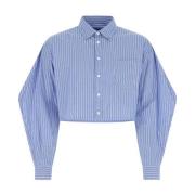 Ader Error Broderad Poplin Skjorta Blue, Herr