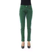 Byblos Grön Slim Fit Bomullsbyxor Green, Dam