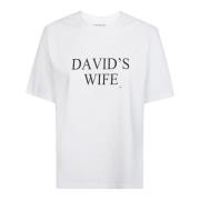 Victoria Beckham Kortärmad T-shirt Davids Wife White, Dam