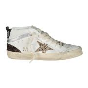 Golden Goose Stella Glitter Mid Star Sneakers White, Dam