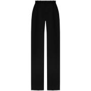 Saint Laurent Svarta Ull Straight Leg Byxor Black, Dam