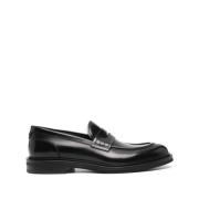 Dolce & Gabbana Svarta Platta Skor Penny Slot Slip-On Black, Herr