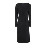 Alberta Ferretti Svart Milano Stitch Midi Klänning Black, Dam