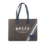 Bally Logo-tryckt tygväska Brown, Dam