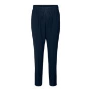 Freequent Eleganta Navybyxor med Elastisk Midja Blue, Dam