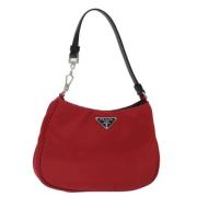 Prada Vintage Pre-owned Nylon handvskor Red, Dam