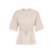 Karen by Simonsen Silver Cloud T-shirt Topp Beige, Dam