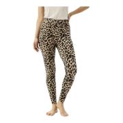 IN Front Leopardmönstrade Leggings Sand Multicolor, Dam