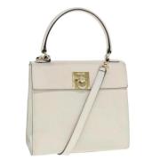 Celine Vintage Pre-owned Laeder handvskor Beige, Dam