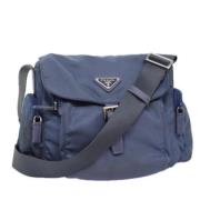 Prada Vintage Pre-owned Nylon prada-vskor Blue, Dam