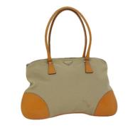 Prada Vintage Pre-owned Canvas prada-vskor Beige, Dam