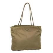 Prada Vintage Pre-owned Nylon totevskor Beige, Dam