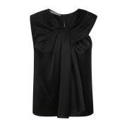 Alberta Ferretti Svart Satintopp Black, Dam