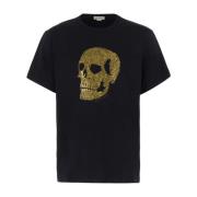 Alexander McQueen Avslappnad Bomull T-shirt Black, Herr