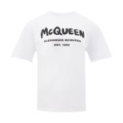 Alexander McQueen Vit Tee McQueen Stil White, Dam