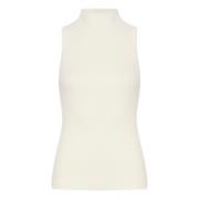 Soaked in Luxury Hög Hals Topp Whisper White White, Dam