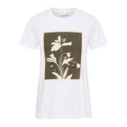 Kaffe Snygg T-Shirt med Paljetter White, Dam